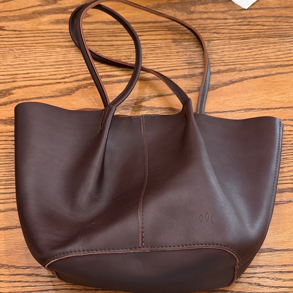 Portland Leather Elegant Brown Leather Tote Bag